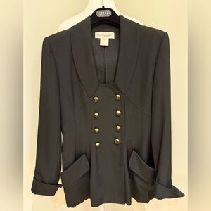 Authentic Karl Lagerfeld vintage90s black wool double breasted fitted jacket s40